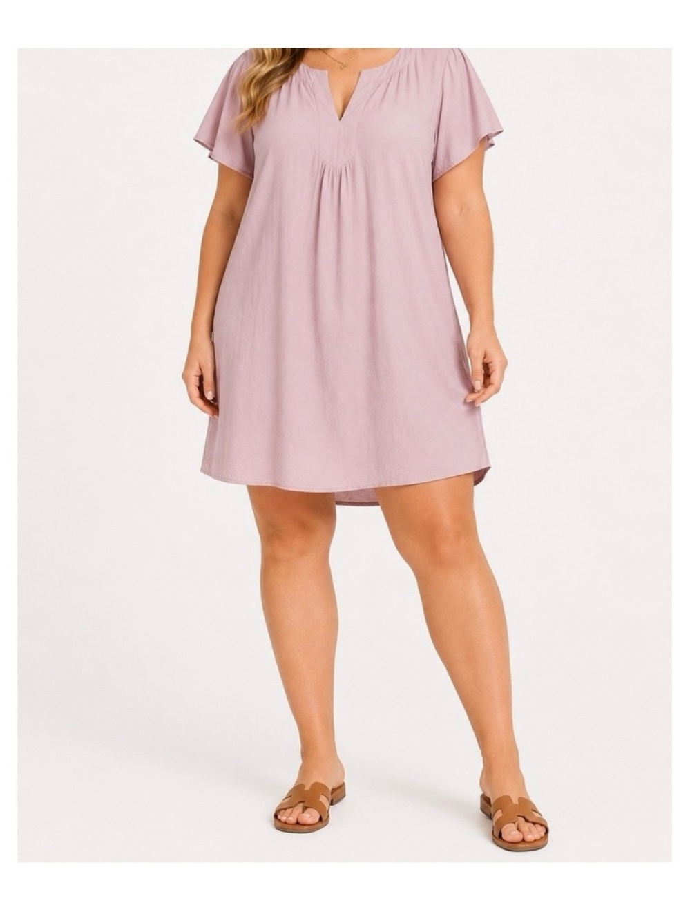 Tuckernuck Pomander Place Finley Flutter Sleeve Dress Mini Pink Size Large